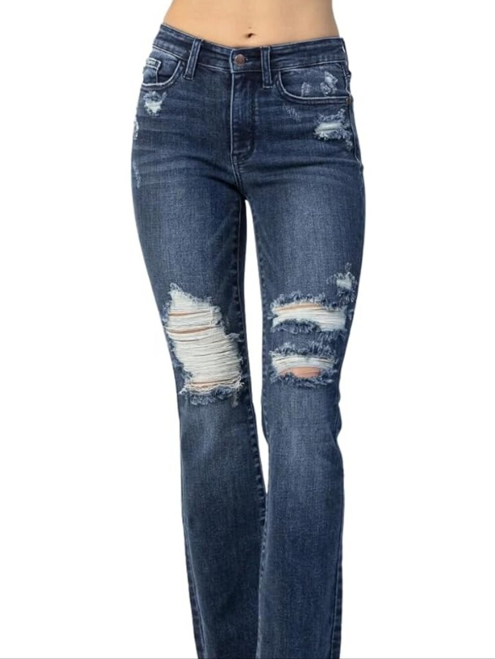 Judy Blue "Charlotte" Mid-Rise Distressed Flare Jeans Size 9/29